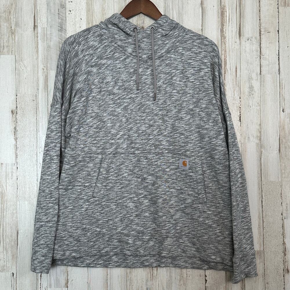 Carhartt Newberry Hoodie Sweatshirt Large Heather Gray Athleisure Lounge Relaxed